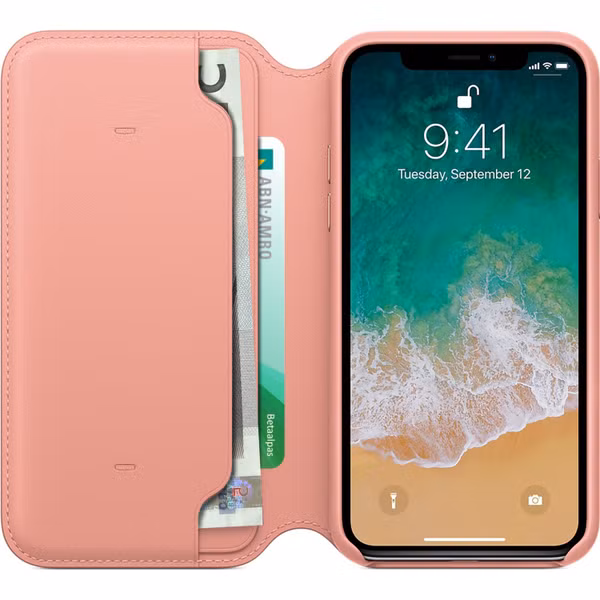Apple Leather Folio Bookcase Apple iPhone X / Xs - Soft Pink