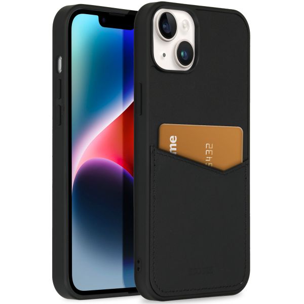 Accezz Premium Leather Card Slot Backcover iPhone 14 Plus - Zwart