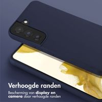 Selencia Siliconen hoesje met afneembaar koord Samsung Galaxy S22 - Donkerblauw