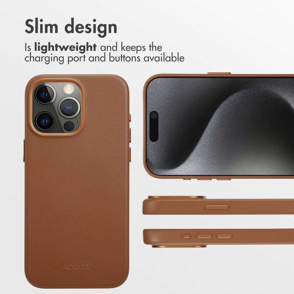 Accezz Leather Back Cover with MagSafe Apple iPhone 15 Pro Max - Sienna Brown