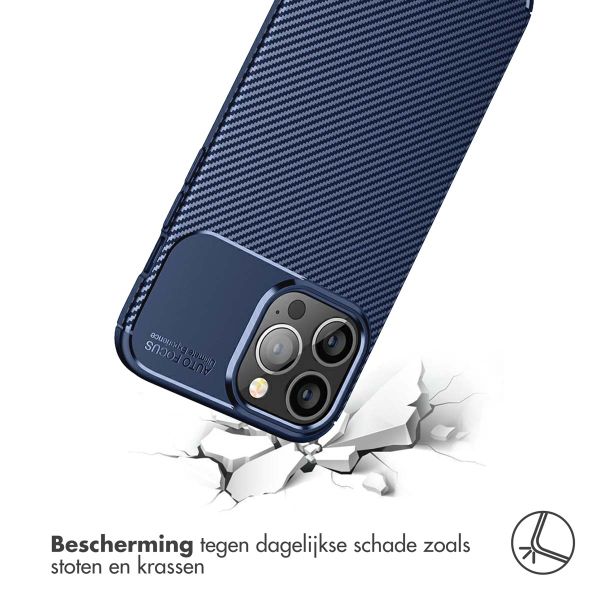 imoshion Carbon Softcase Backcover iPhone 13 Pro Max - Blauw