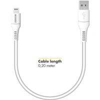 Accezz Lightning naar USB kabel - MFi certificering - 0,2 meter - Wit