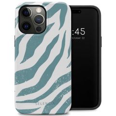 Selencia Vivid Backcover iPhone 14 Pro Max - Colorful Zebra Pine Blue