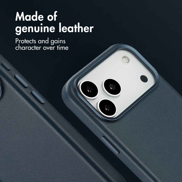 Accezz Leather Back Cover with MagSafe Apple iPhone 17 Pro Max - Nightfall Blue