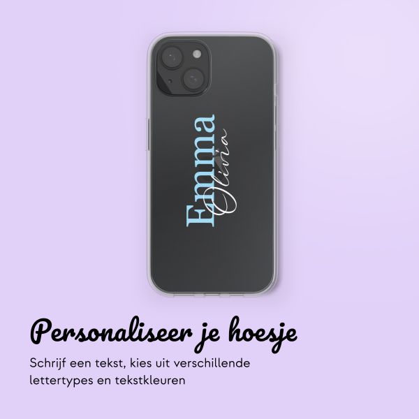 Gepersonaliseerd hoesje met naam iPhone 15 - Transparant