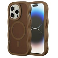 Selencia Wavy Backcover met MagSafe Apple iPhone 14 Pro - Mocha Brown