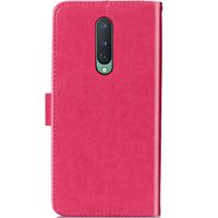 Klavertje Bloemen Bookcase OnePlus 8 - Fuchsia