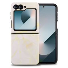 Selencia Vivid Backcover Samsung Galaxy Z Flip 6 / Flip 7 FE - Golden Beige Marble
