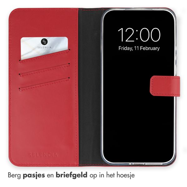 Selencia Echt Leren Bookcase Xiaomi 17 Ultra - Rood