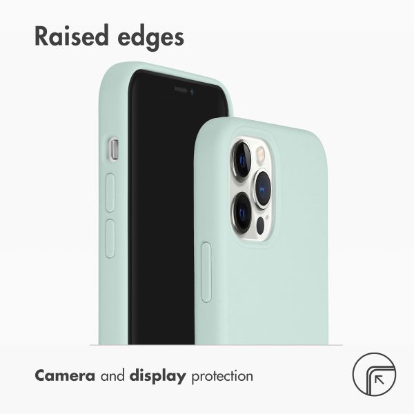 Accezz Liquid Silicone Back Cover Apple iPhone 12 (Pro) - Sky blue