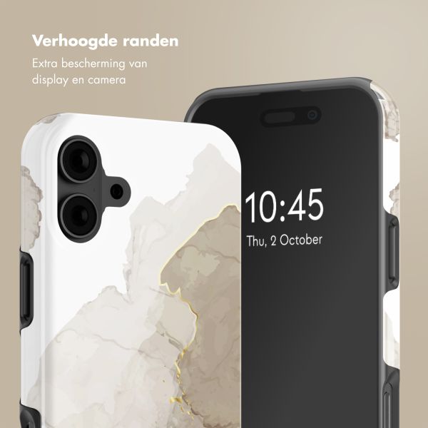 Selencia Vivid Backcover met MagSafe Apple iPhone 16 - Marble Light Brown