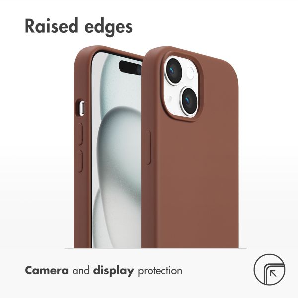 Accezz Liquid Silicone Back Cover with MagSafe Apple iPhone 15 - New Tea Brown