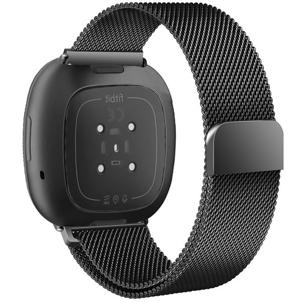 imoshion Milanees Watch bandje Fitbit Versa 4 / 3 / Sense (2) - Zwart