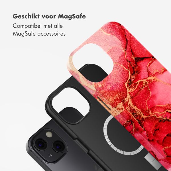 Selencia Vivid Tough Backcover met MagSafe iPhone 13 - Rosy Marble