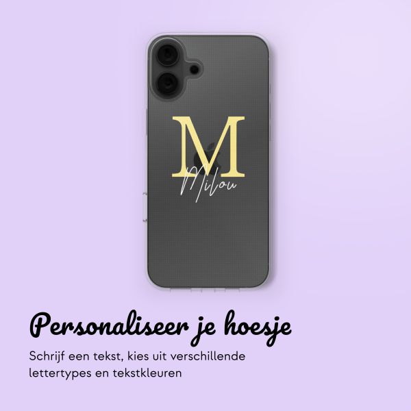 Gepersonaliseerd hoesje met letter iPhone 16 - Transparant