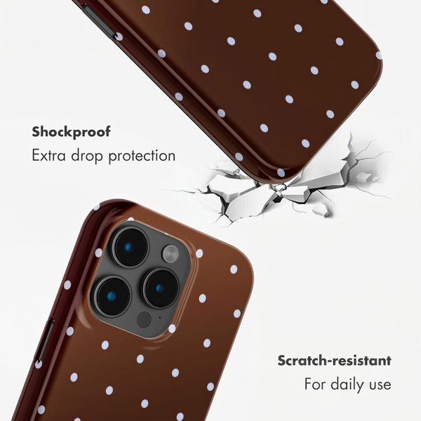 Selencia Vivid Back Cover Apple iPhone 15 Pro - Happy Dots Chocolate