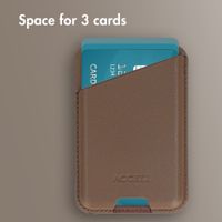 Accezz Magnetic Leather Card Holder - Compatible with Apple Find My - Coffee Brown