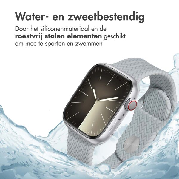 imoshion Siliconen geweven bandje Apple Watch Series 1 t/m 9 / SE (38/40/41 mm) | Series 10 / 11 (42 mm) - Grijs