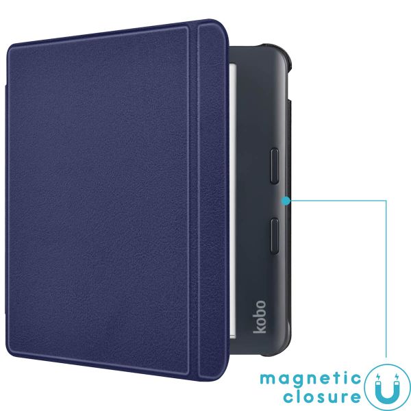 imoshion Slim Hard Case Bookcase Kobo Libra Colour - Donkerblauw