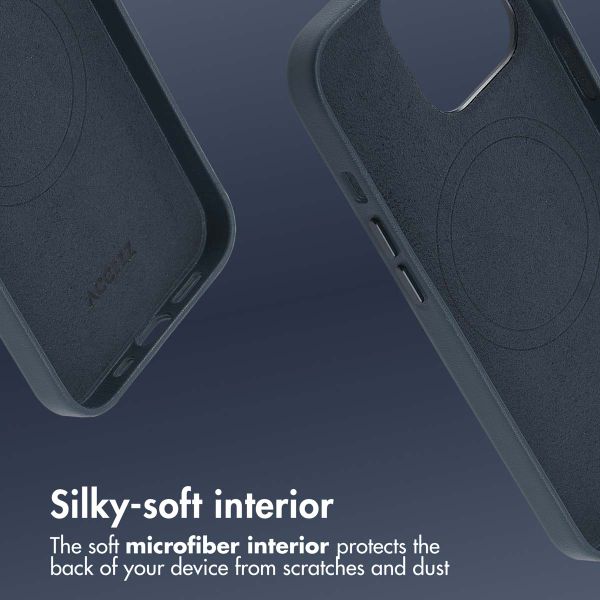 Accezz Leather Back Cover with MagSafe Apple iPhone 13 Pro - Nightfall Blue