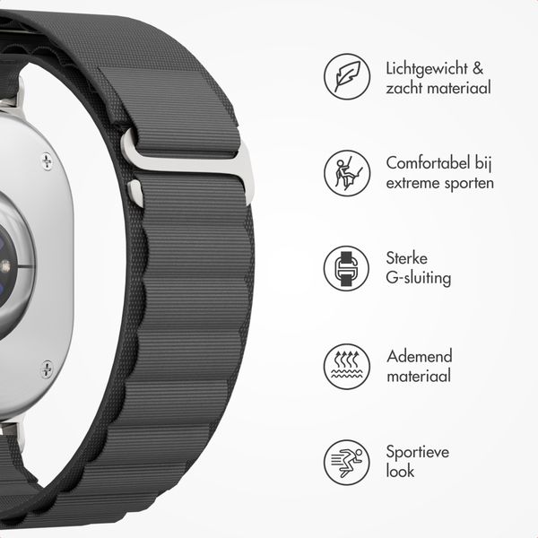 Accezz Nylon Alpine bandje Samsung Galaxy Watch 9 (40/44mm) / Watch 8 (40/44mm) / Classic (46mm) - Zwart