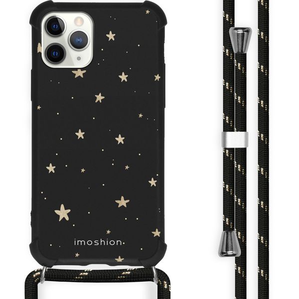 imoshion Design hoesje met koord iPhone 11 Pro Max - Sterren - Zwart / Goud