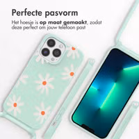 imoshion Siliconen design hoesje met koord Apple iPhone 13 Pro - Green Flower Distance