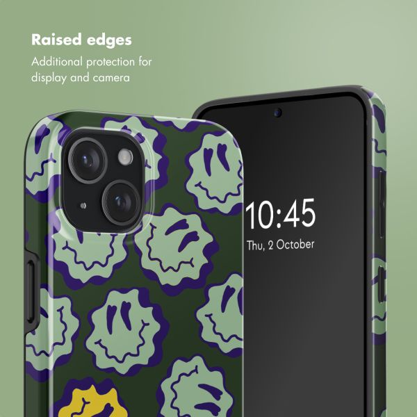 Selencia Vivid Back Cover with MagSafe Apple iPhone 15 - Wavy Smiley Green