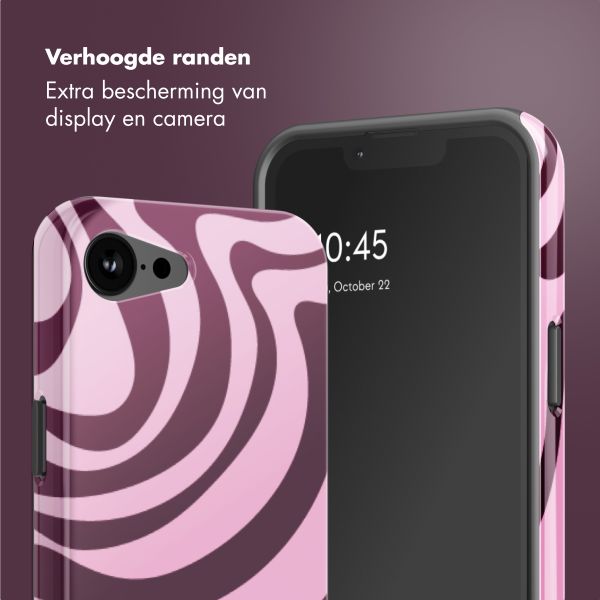 Selencia Vivid Backcover met MagSafe Apple iPhone 16e - Wavy Swirl Pink Plum