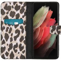 imoshion Design Softcase Bookcase Galaxy S21 Ultra - Golden Leopard