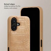 Selencia Nova Croco Phone Case with Cord and Card Holder Apple iPhone 17 - Toasted Almond