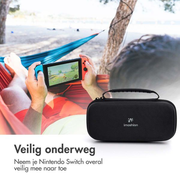 imoshion Nintendo Switch case met ritsvak - Hoes Nintendo Switch (OLED) met handvat - Zwart