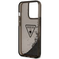 Guess Liquid Glitter Backcover iPhone 14 Pro Max - Zwart