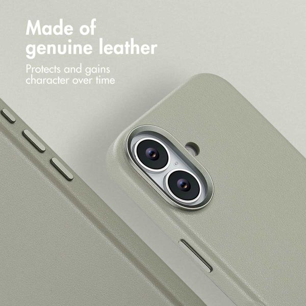 Accezz Leather Back Cover with MagSafe Apple iPhone 17 - Light Grey