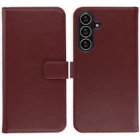 Selencia Echt Leren Bookcase Samsung Galaxy S25 FE - Burgundy