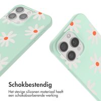 imoshion Siliconen design hoesje met koord Apple iPhone 15 Pro - Green Flower Distance