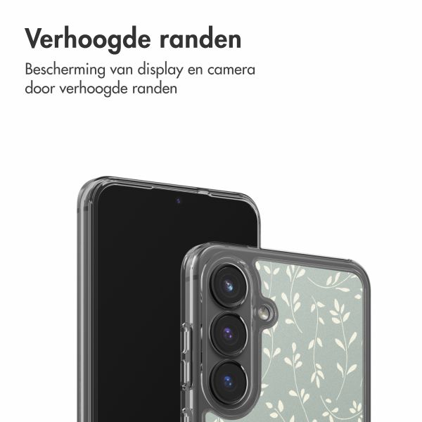 imoshion Design hoesje Samsung Galaxy S25 FE - Smoke Green Flowers