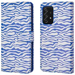 imoshion Design Bookcase Samsung Galaxy A52(s) (5G/4G) - White Blue Stripes