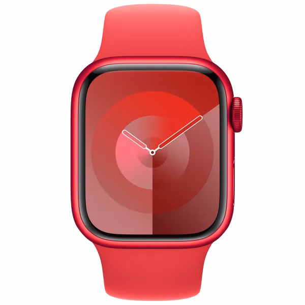 Apple Sport Band Apple Watch Series 1 t/m 9 / SE (38/40/41 mm) | Series 10 / 11 (42 mm) - Maat S/M - (Product) Red