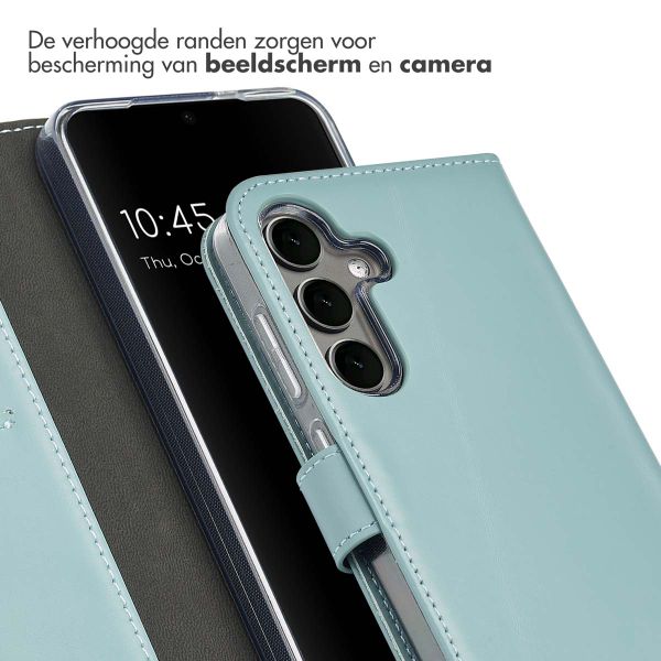 Selencia Echt Lederen Bookcase Samsung Galaxy S25 Plus - Air Blue