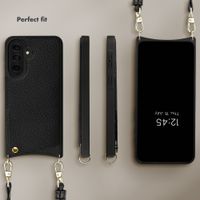 Selencia Nova Phone Case with Cord and Card Holder Samsung Galaxy A37 (5G) - Black