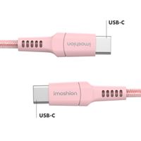 imoshion Braided USB-C naar USB-C kabel - 1 meter - Roze