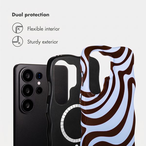 Selencia Vivid Wavy Back Cover with MagSafe Samsung Galaxy S26 Ultra - Dream Swirl Chocolate