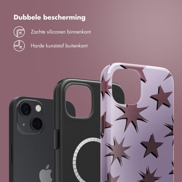 Selencia Vivid Backcover met MagSafe Apple iPhone 13 - Stars Plum Lilac