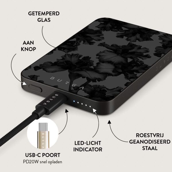 Burga Magnetic Powerbank 5.000 mAh - Geschikt voor MagSafe en Qi2 | Nocturnal - Gunmetal