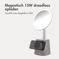 imoshion Make-up Spiegel met Bluetooth Speaker en Draadloze Oplader - Zilver