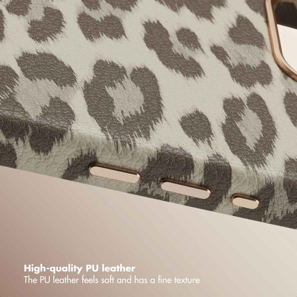 Selencia Sabi Back Cover Panther Print with MagSafe Apple iPhone 17e / 16e - Soft Ivory