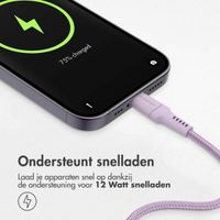 imoshion Lightning naar USB kabel - Non-MFi - Gevlochten textiel - 2 meter - Lila