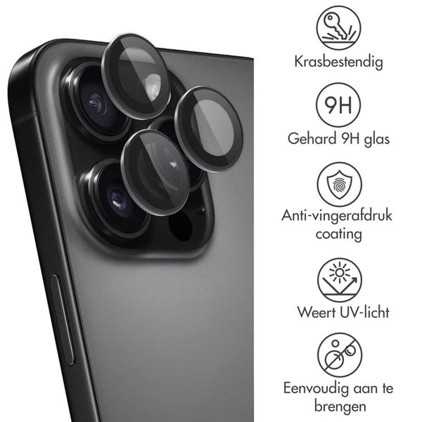 imoshion 2 Pack Camera lens protector Apple iPhone 16 Pro / 16 Pro Max - Zwart / Titanium