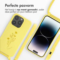 imoshion Siliconen design hoesje met koord iPhone 14 Pro - Flower Yellow